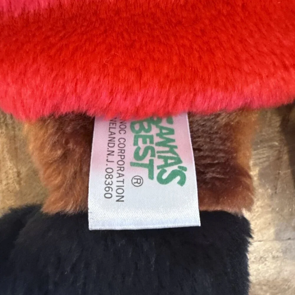 1985 Rennoc Santa’s Best 3D Brown Reindeer Plush Christmas Stocking 21